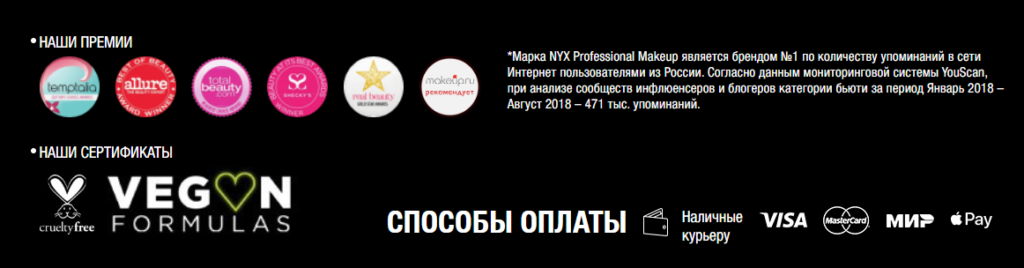 Награды NYX Professional Makeup